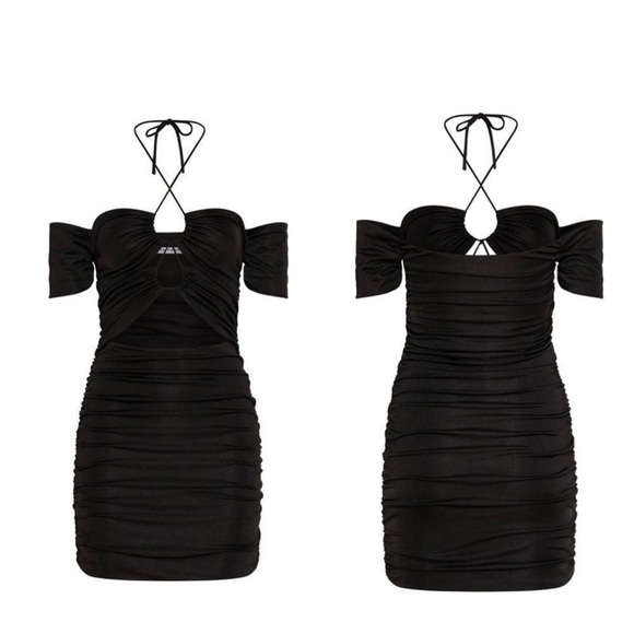 FREE People Third Form Look Through Bodycon Off the Shoulder Cut Out Party Dress - Picture 5 of 8